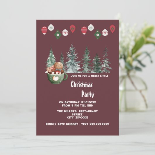 Heilige feestelijke kerstfeestuitnodiging (Staand voorkant)