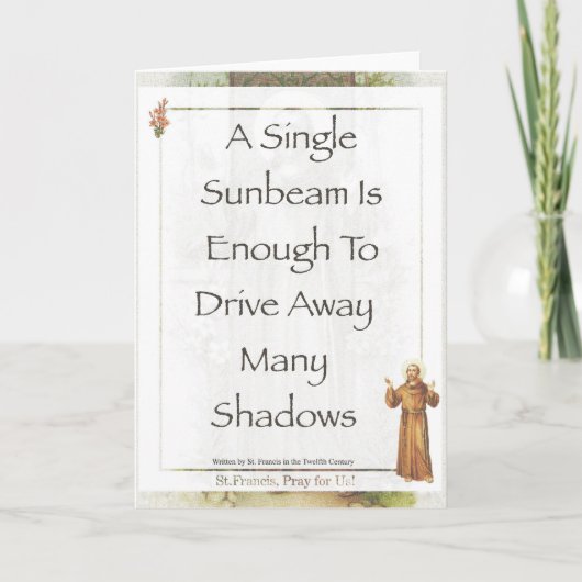 Heilige Francis van het GEBED van de Zonnestraal Kaart (Voorkant)