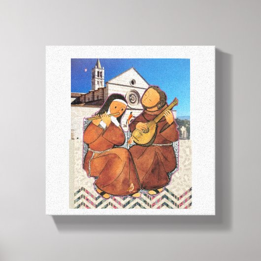 Heilige Franciscus en Heilige Clare van Assisi Canvas Afdruk (Voorkant)