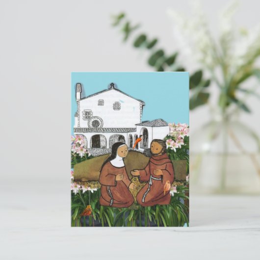 Heilige Franciscus en Heilige Clare van Assisi Kaa Briefkaart (Staand voorkant)