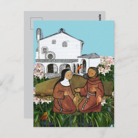 Heilige Franciscus en Heilige Clare van Assisi Kaa Briefkaart (Voorkant / Achterkant)