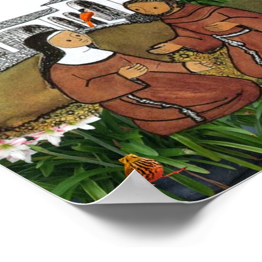 Heilige Franciscus en Heilige Clare van Assisi Kaa Poster (Hoek)