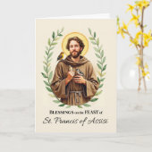 Heilige Franciscus van Assisi Feestdag Zegeningen  Kaart (Gele Bloem)