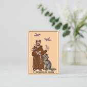 Heilige Franciscus van Assisi gebedskaart Visitekaartje (Staand voorkant)