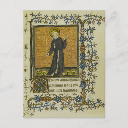 Heilige Franciscus van Assisi Katholieke Middeleeu Briefkaart (Voorkant)