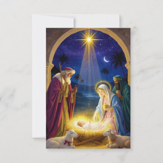 Heilige Geboorte Kerstmis Kaart (Voorkant)