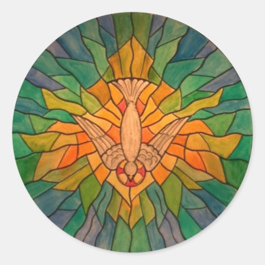 Heilige Geest 01 z-1 HS Ronde Sticker (Voorkant)