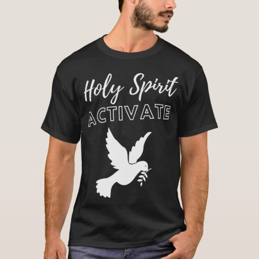 Heilige Geest Activeer - Grappig Christelijk Relig T-shirt (Voorkant)