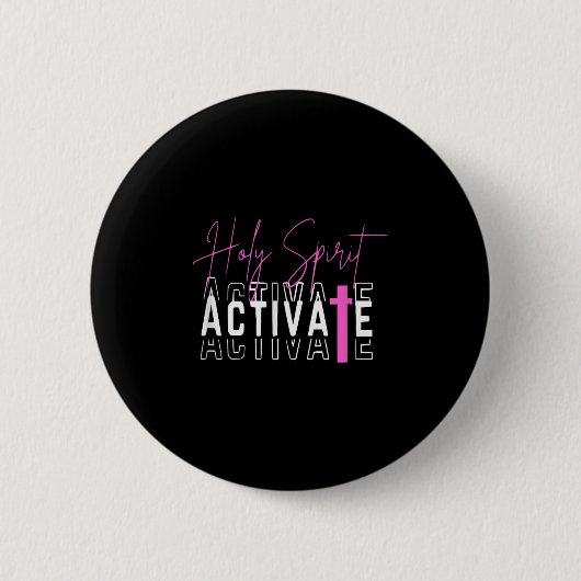 Heilige Geest activeert roze Ronde Button 5,7 Cm (Voorkant)