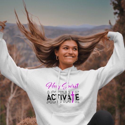 Heilige Geest activeren - Roze Kruis Hoodie