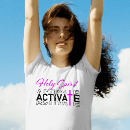 Heilige Geest activeren - Roze Kruis T-shirt