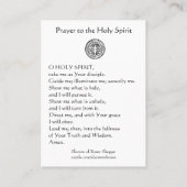 Heilige Geest Bevestiging Maagd Maria Heilige Kaar Visitekaartje (Achterkant)