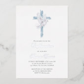 Heilige Geest blauw kruis Bevestiging Folie Uitnodiging (Voorkant)