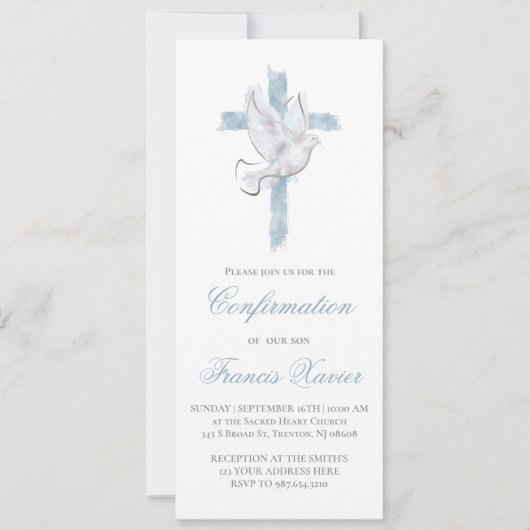 Heilige Geest blauw kruis Bevestiging Kaart (Voorkant)