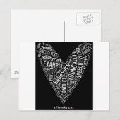 Heilige Geest Draag (Youth Gp) Zwarte, witte tekst Briefkaart (Voorkant / Achterkant)