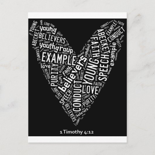 Heilige Geest Draag (Youth Gp) Zwarte, witte tekst Briefkaart (Voorkant)