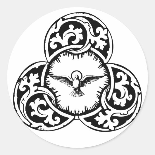 Heilige Geest Duif Christelijk symbool Ronde Sticker (Voorkant)