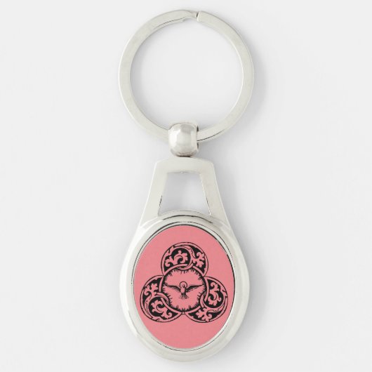 Heilige Geest Duif Christelijk symbool Sleutelhanger (Voorkant)