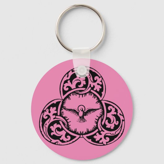 Heilige Geest Duif Christelijk symbool Sleutelhanger (Voorkant)