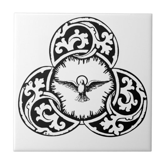 Heilige Geest Duif Christelijk symbool Tegeltje (Voorkant)