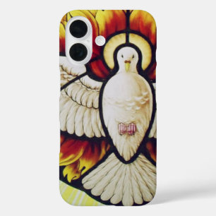 Heilige Geest duif glas-in-lood iPhone 16 Hoesje