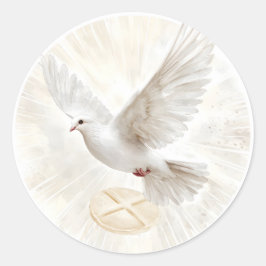 Heilige Geest Duif Hostie Eerste Communie Christel Ronde Sticker