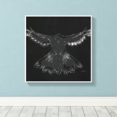 Heilige Geest Duif Ontwerp Comic Style No. 1 Zwart Canvas Afdruk (Insitu (Houten vloer))