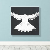 Heilige Geest Duif Ontwerp Comic Style No. 2 Zwart Canvas Afdruk (Insitu (Houten vloer))