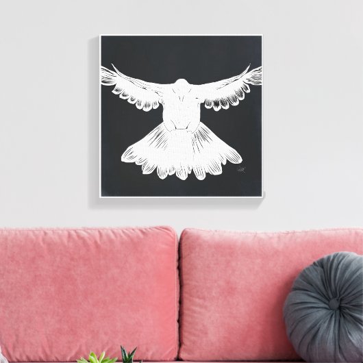 Heilige Geest Duif Ontwerp Comic Style No. 2 Zwart Canvas Afdruk (Insitu (Woonkamer))