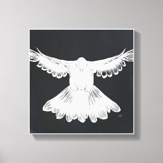 Heilige Geest Duif Ontwerp Comic Style No. 2 Zwart Canvas Afdruk