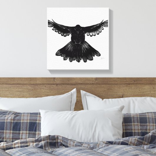 Heilige Geest Duif Ontwerp Comic Style No. 3 Zwart Canvas Afdruk (Insitu (Slaapkamer))