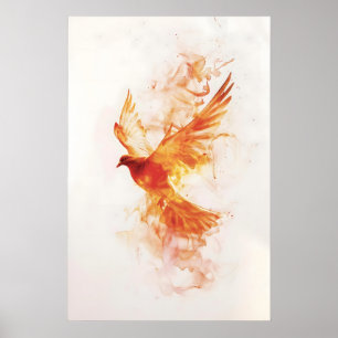 Heilige Geest Duif Pinksteren Aquarel Vlam Kunst Poster