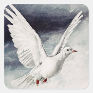 Heilige Geest Duif Religieuze Confirmatie en Vrede Vierkante Sticker