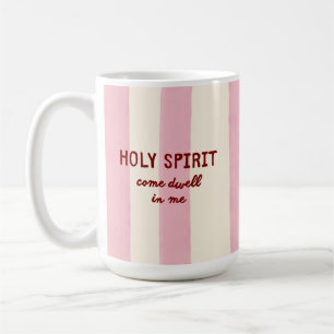 Heilige Geest Gebedsverering Roze Streep Lettering Koffiemok
