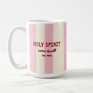 Heilige Geest Gebedsverering Roze Streep Lettering Koffiemok