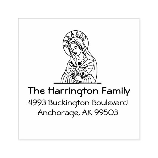 Heilige Geest Gezegende Maagd Maria Retouradres Rubberstempel (Afrduk)