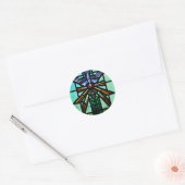 Heilige Geest Glas in lood Art Ronde Sticker (Envelop)