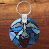 Heilige Geest Glas in lood Art Sleutelhanger (Voorkant)