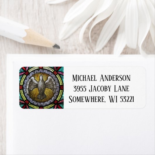 Heilige Geest Glas in lood Bevestiging RCIA Etiket (Insitu)