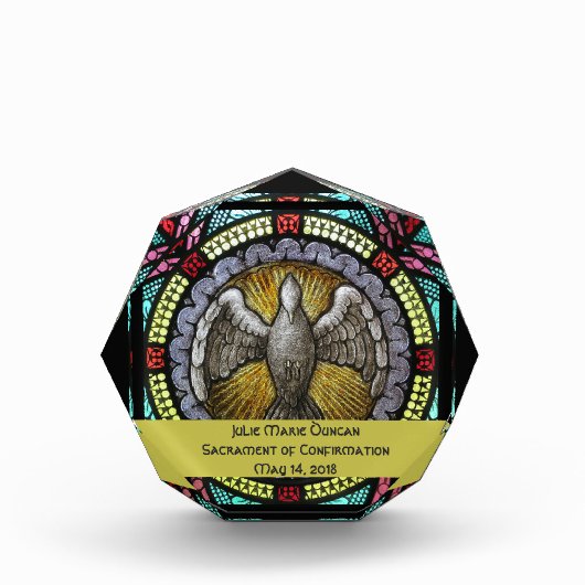 Heilige Geest Glas in lood Bevestiging RCIA Fotoblokken (Voorkant)