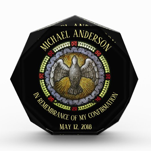 Heilige Geest Glas in lood Bevestiging RCIA Fotoblokken (Voorkant)