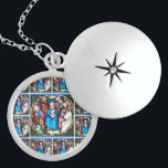Heilige Geest Glas in lood Maagd Maria Bevestiging Locket Ketting<br><div class="desc">Dit is een prachtig glas-in-lood afbeelding van de Heilige Geest / Heilige Geest zoals weergegeven door een duif die op Maria en de Apostelen neerdaalt op Pinksteren.</div>