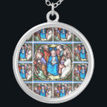 Heilige Geest Glas in lood Maagd Maria Bevestiging Zilver Vergulden Ketting<br><div class="desc">Dit is een prachtig glas-in-lood afbeelding van de Heilige Geest / Heilige Geest zoals weergegeven door een duif die op Maria en de Apostelen neerdaalt op Pinksteren. Ja.</div>