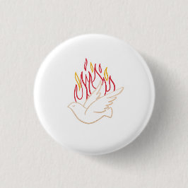 Heilige Geest - Illustratie van de Dove en de Flam Ronde Button 3,2 Cm