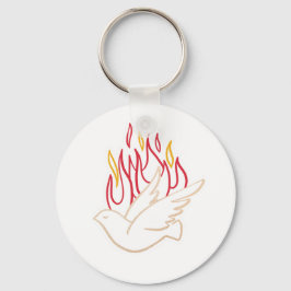 Heilige Geest - Illustratie van de Dove en de Flam Sleutelhanger