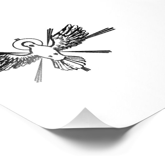 Heilige Geest in de vorm van een duif Foto Afdruk (Hoek)