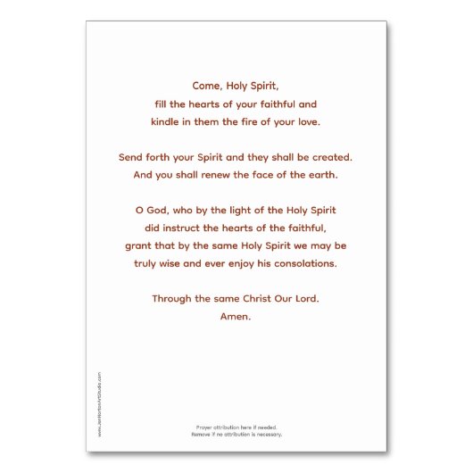 Heilige Geest Kaart van Fire Prayer (Achterkant)