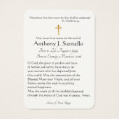 Heilige Geest Katholieke begrafenis Memorial Heili Visitekaartje (Achterkant)