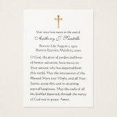 Heilige Geest Katholieke begrafenis Memorial Heili Visitekaartje (Achterkant)