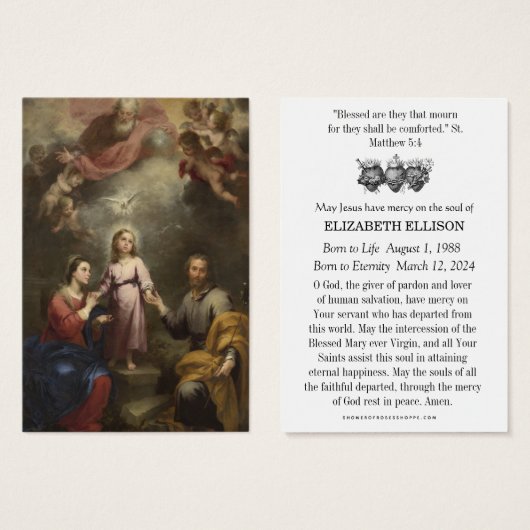 Heilige Geest Katholieke begrafenis Memorial Heili Visitekaartje (Voorkant /achterkant)